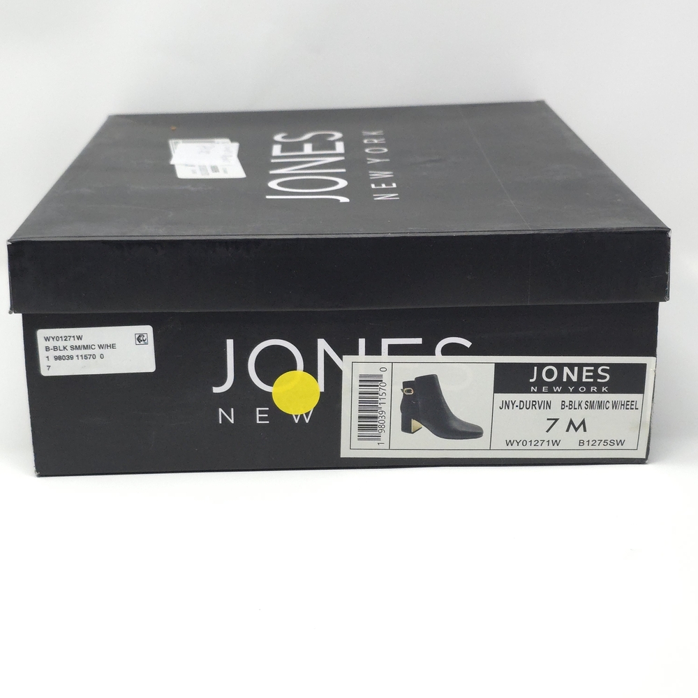 Jones New York Dress Booties with Block Heel and Gold Zip Ankle Boots 7M - Picture 16 of 16